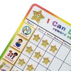 Fiercy 1 inch Gold Star Stickers with 1 in diameter, Holographic