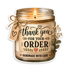 20 Thank You for Your Order Stickers Handmade Rustic Candle Labels