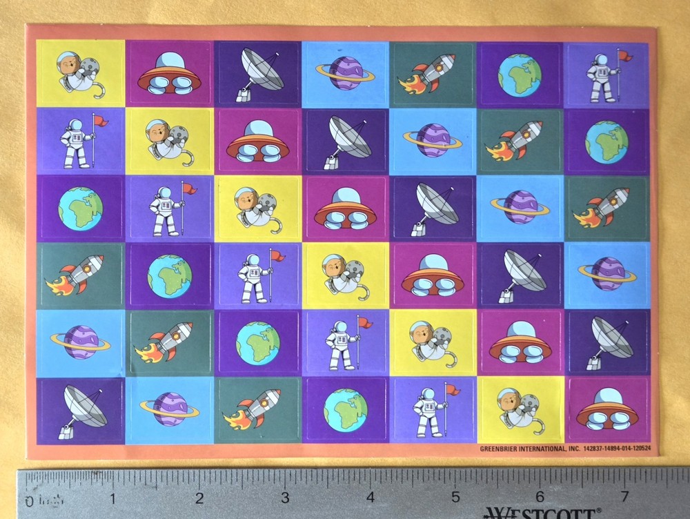 Space Exploration Scrapbooking Sticker Large Format Single Sheet