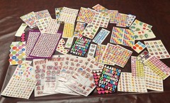 Large Lot of Stickers Many Vintage School Grading Highlights Incomplete Sheets