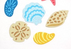 Seashells Shell 7 pcs Cardstock Paper Die Cut Embellishment Scrapbook Cardmaking