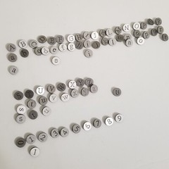 Making Memories Round Metal Letter Number Eyelets Upper Lower Case FULL SET -A