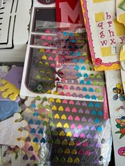 Huge Lot( 50) Scrapbooking/craftbox/Sticker/Glitter/Ribbon/Glue gun/pinks/pastel