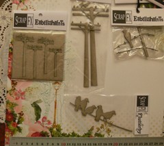 CHIPBOARD Die Cuts BIRDS Sitting Electricity Poles – 4 item Choice Scrap FX G