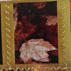 Autumn Leaves Scrapbooking Stickers, Gold Border Red Black Orange Yellow Phrases