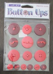 Sticko Button Ups Scrapbook stickers purple red yellow orange brown white