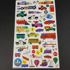 Vintage Race Car Stickers Transportation Ice Cream Bus Millennium Direct Sheet