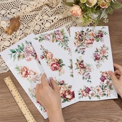 3pcs/Set Corner Flower Rub on Transfers for Furniture and Crafts 6×12 inch Ro…