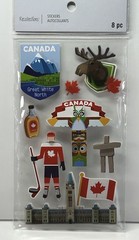 NEW Recollections CANADA Dimensional Stickers MOOSE HOCKEY FLAG