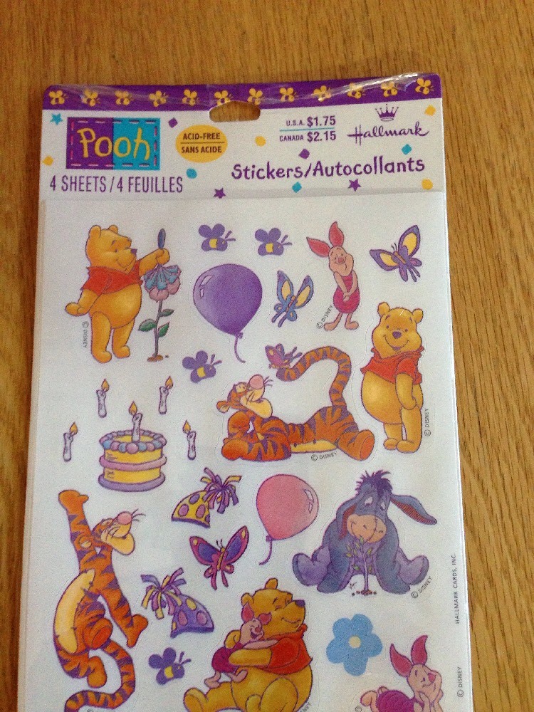 Vintage Hallmark Winnie the Pooh Tigger Eeyore Piglet Birthday Sticker – NIP!