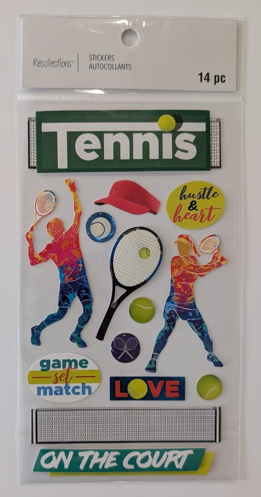 Tennis Themed Scrapbooking Stickers By Recollections