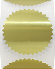 300Pcs 2 Inch Bright Gold Metallic Certificate Sealing Labels with Serrated Edge