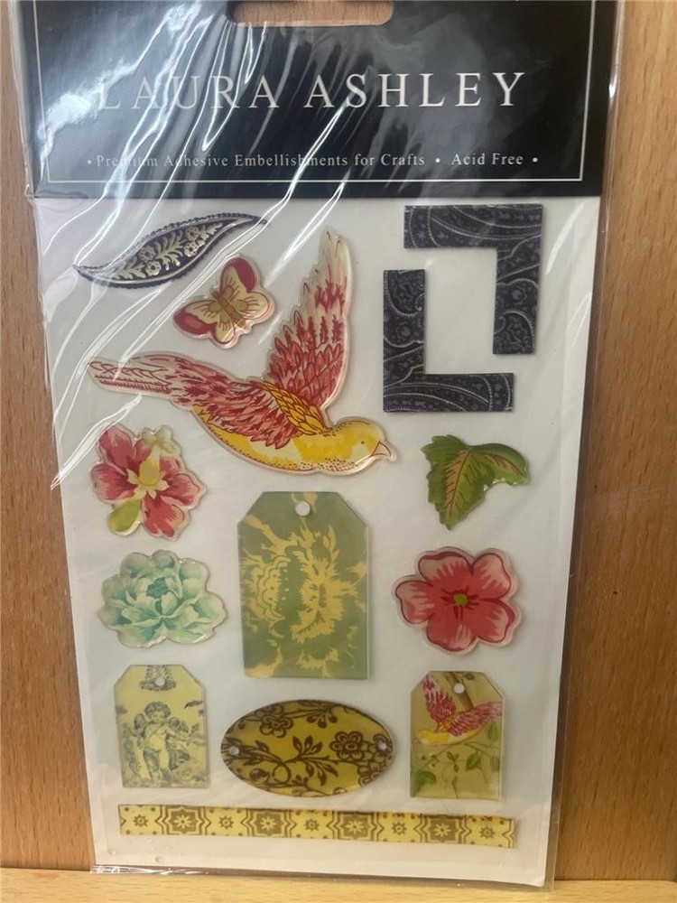 New vintage LAURA ASHLEY traditional epoxy stickers free USA ship