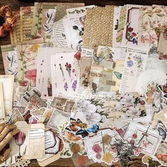 260 Pieces Vintage Scrapbook Supplies Pack Vintage Ephemera Bundle Junk Journal