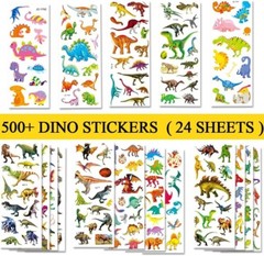 450 Dinosaur Stickers for Kids, Scrapbooking, 24Sheets, Teacher, goody bags