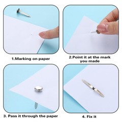 Ferraycle 500 Pieces Mini Brads Fasteners Brass Paper 1.0 inches, Silver