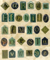 K&Company K-ology Classic K Lot Alphabet Stickers Scrapbook 99 Pcs Brown/Green