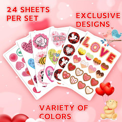 308 Pcs Valentines Stickers for Kids, 30 Sheets Valentines Day Stickers Crafts R