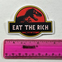 Diecut Sticker Eat the Rich Sticker Dinosaur Sticker Jurassic Park Style Humor