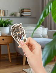 Snarling Wolf Die Cut Vinyl Stickers Scrapbooking Laptop Waterbottle