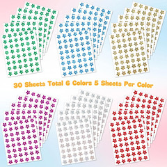 1440Pcs 6 Colors Holographic Glitter Flowers Stickers 0.6″, Sparkly Stickers …