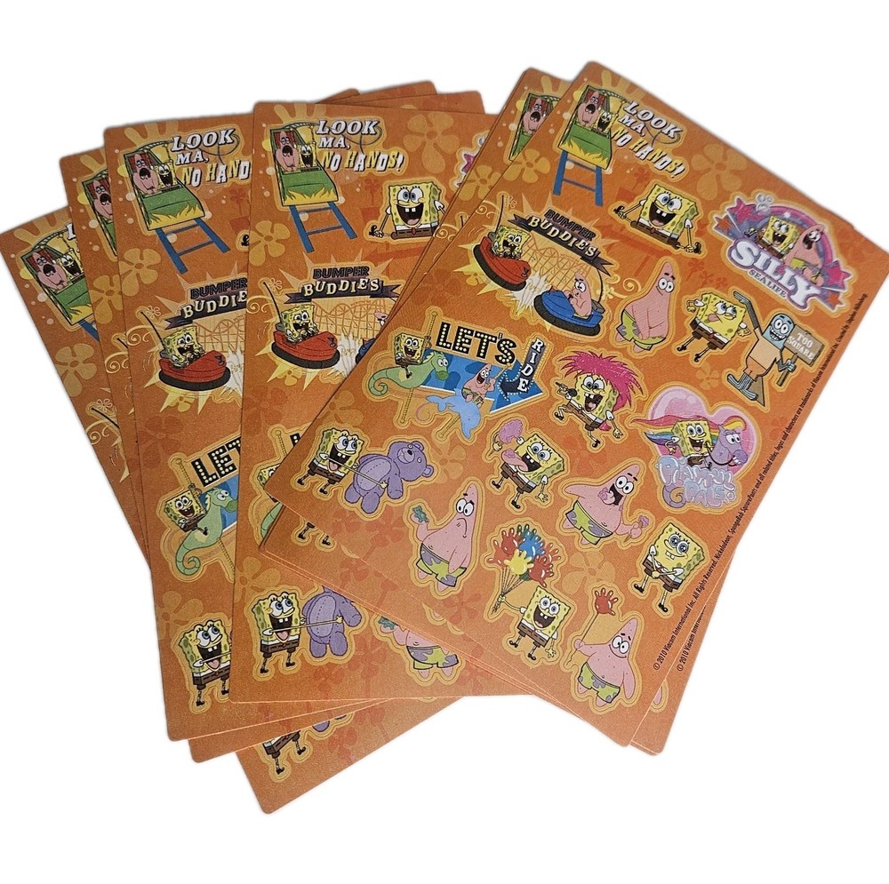 Lot of 8 SpongeBob Square Pants Sticker Sheets 2010 Patrick Star VINTAGE