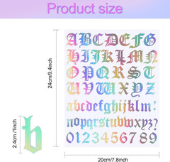8 Sheets Letter Stickers Vinyl Old English Alphabet Number Stickers Self Adhesiv