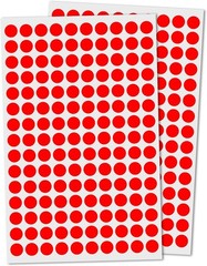 15,000 Red Round Dot Stickers – Self-Adhesive