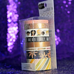 Jen Hadfield This Is Family Washi Tape Copper Foil accent 8pk Celebrates Family