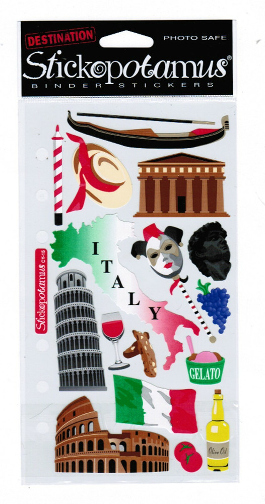 ITALY Travel Pisa Wine Europe Coliseum NEW Pack Sticko Scrapbook Stickers!