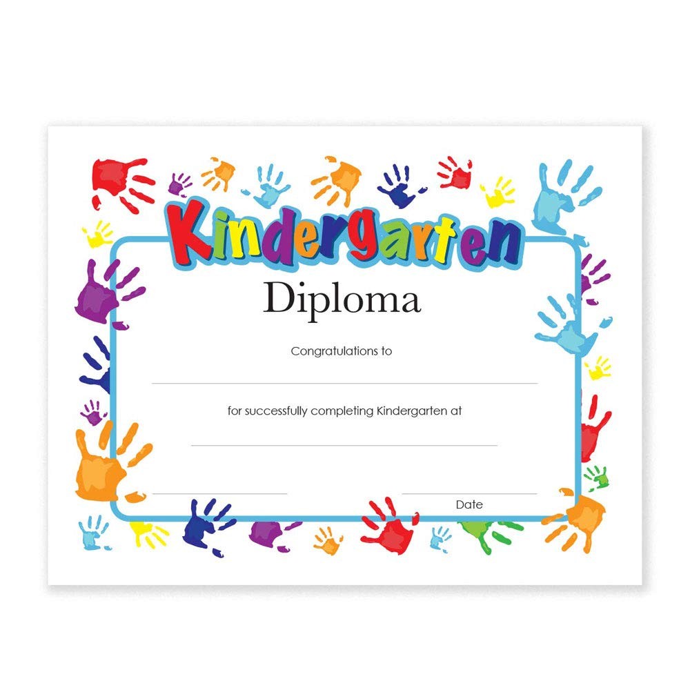 30 PCS Handprints Design Kindergarten Diplomas Preschool Graduation Accessory