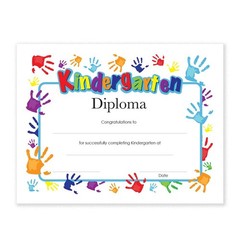 30 PCS Handprints Design Kindergarten Diplomas Preschool Graduation Accessory