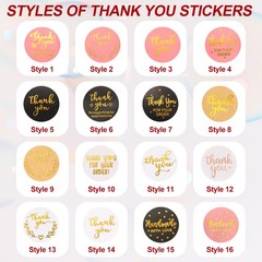 1000Pcs 1″ Thank You Stickers Roll Style6