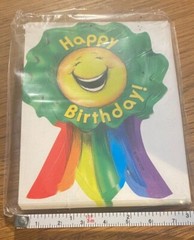 35 HAPPY BIRTHDAY LABELS STICKERS PARTY FAVORS, 3 X 4″ Stickers–open package