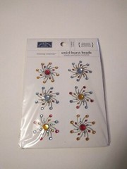 Crafts KF Sparklers Swirl Burst Brads Bling Gems Fruit Punch Blue Gold Red
