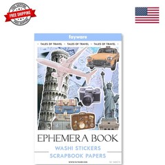 300+ Travel Stickers for Scrapbooking & 20 A5 Papers – Pre-Cut Washi Stickers…
