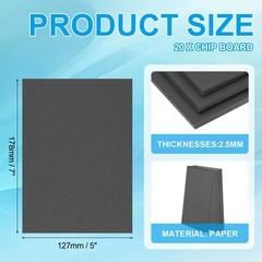 Patikil 7X5X0.1 Chipboard Sheets 20Pcs 100Pt Thick Book Board Binders Board