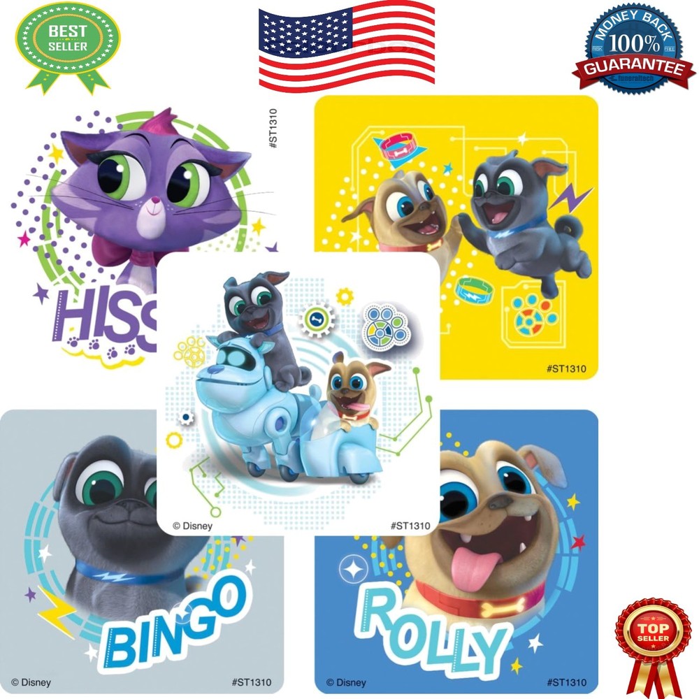 100 Disney Puppy Dog Pals Stickers – Ideal for Scrapbooking & Giveaways