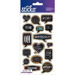 Wilton Sticko Classic Chalk Quotes Stickers, 16 Piece