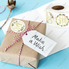 500pcs 1.5in 8 Designs Thank You For Supporting Stickers Chrome Paper Round