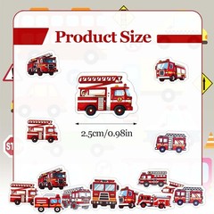 500 Pcs Fire Truck Stickers Roll Waterproof Fireman Firefighter Party Favor Gift