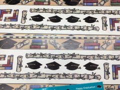 Graduation lot of 200+ Stickers and Die cuts in 3 hole plastic sleeve