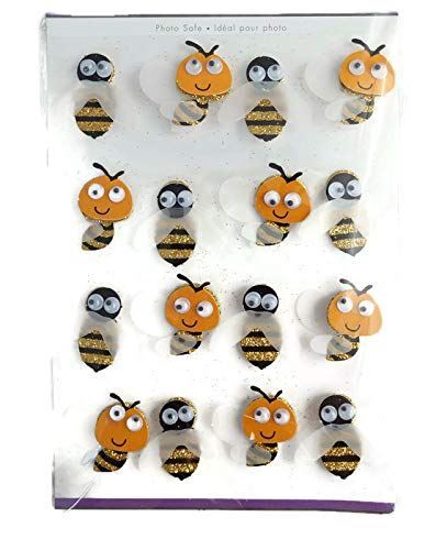 Cute Bumblebee Stickers with Wiggle Eyes – 3D Stickers