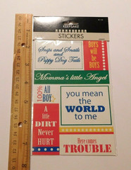 Keepsake Essentials Stickers Lot 2 Sheets Package ~Boy Phrases~ Creativity Inc