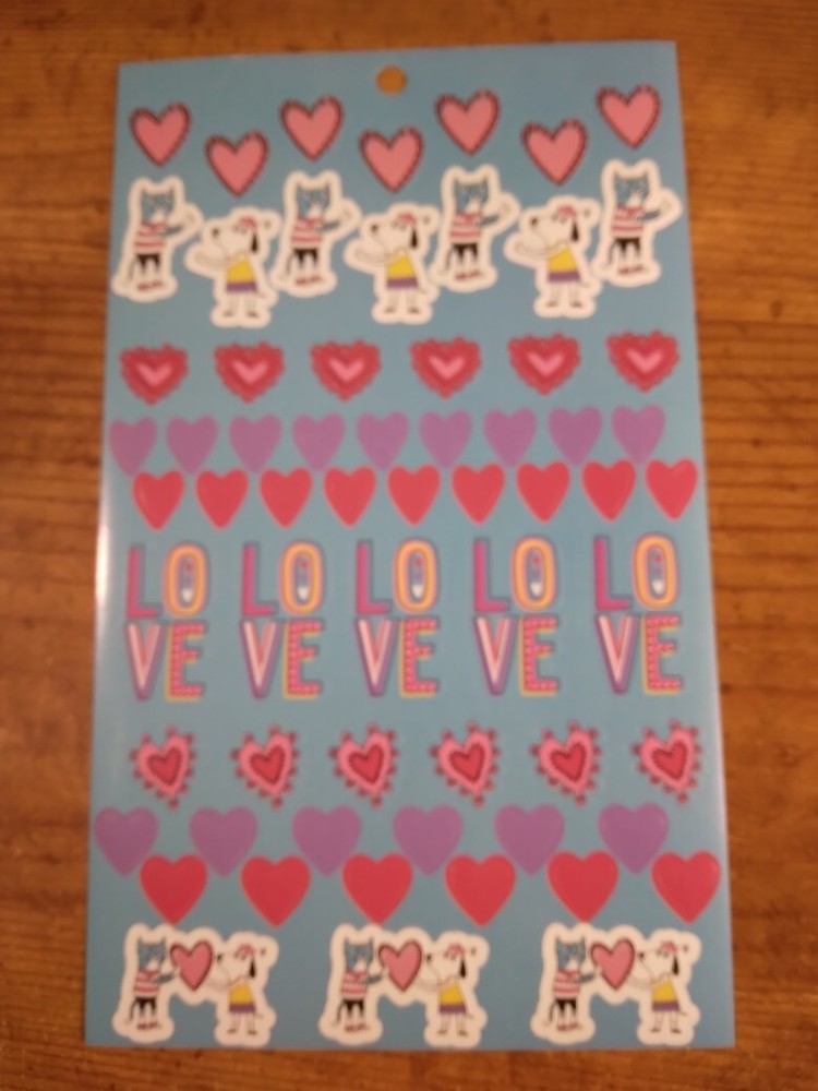 Happy Valentine Love Hearts Cat Dog Stickers for your Planner 269706
