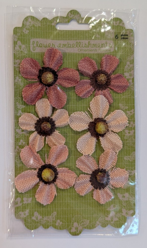 Prima Marketing Homespun Bittles Burlap Flowers Scrapbooking Embellishments