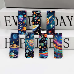 Set of 6 Universe Galaxy Magnetic Bookmarks, Starry Sky Magnet Page Book Markers