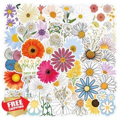 Mrotayi 55PCS Flower Stickers Colours-6