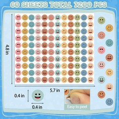 7200Pcs Happy Smile Face Stickers, Boho Mini Smiley Face Stickers Classroom T…