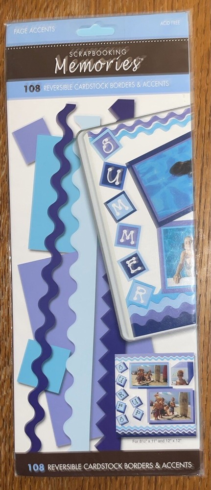 Scrapbooking MEMORIES Reversible Card-stock Borders Accents 12” Shapes Scrapbook